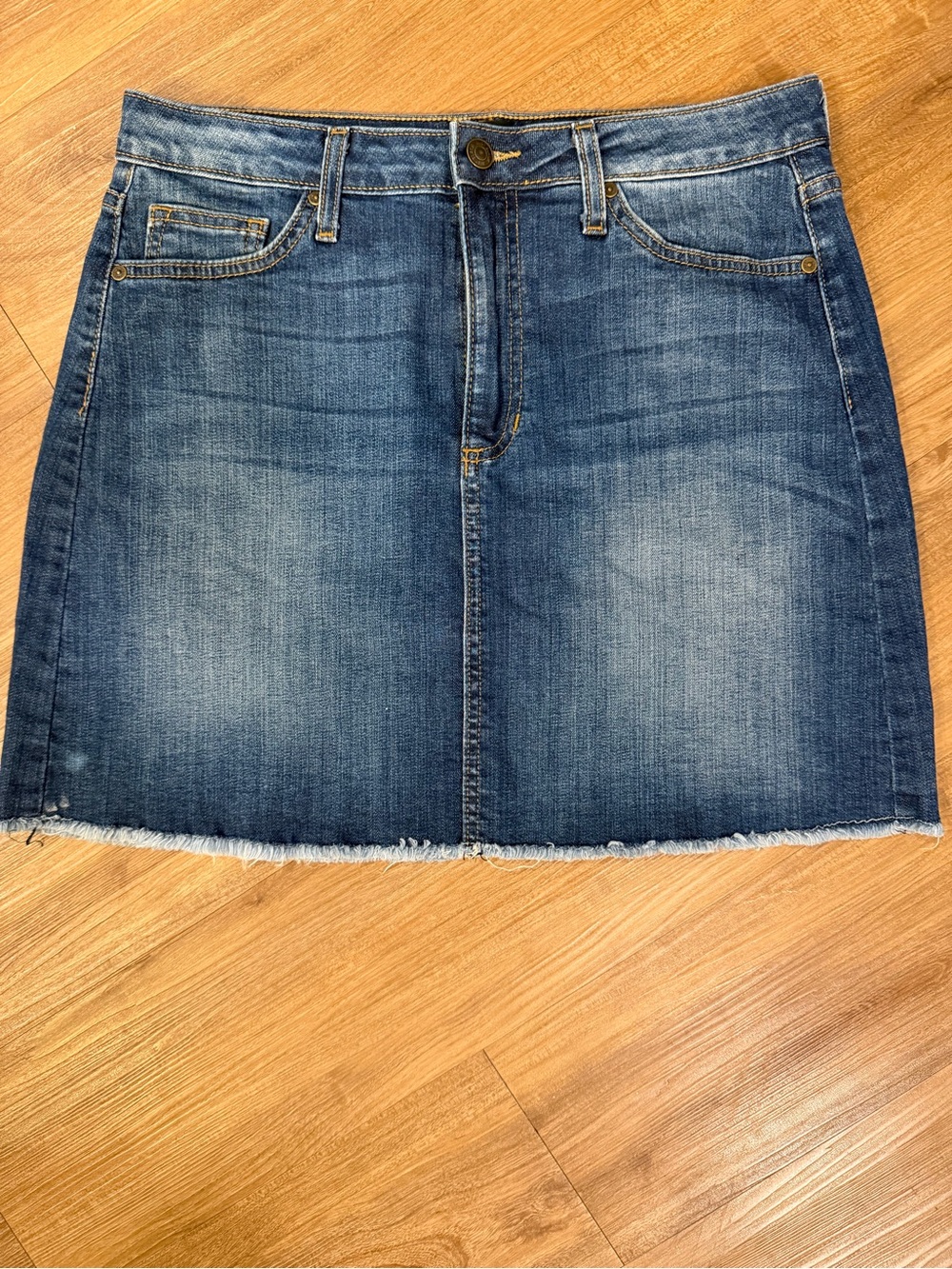 Just Black Blue Washed Denim Mini Skirt
